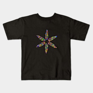 Rainbow Feathers Kids T-Shirt